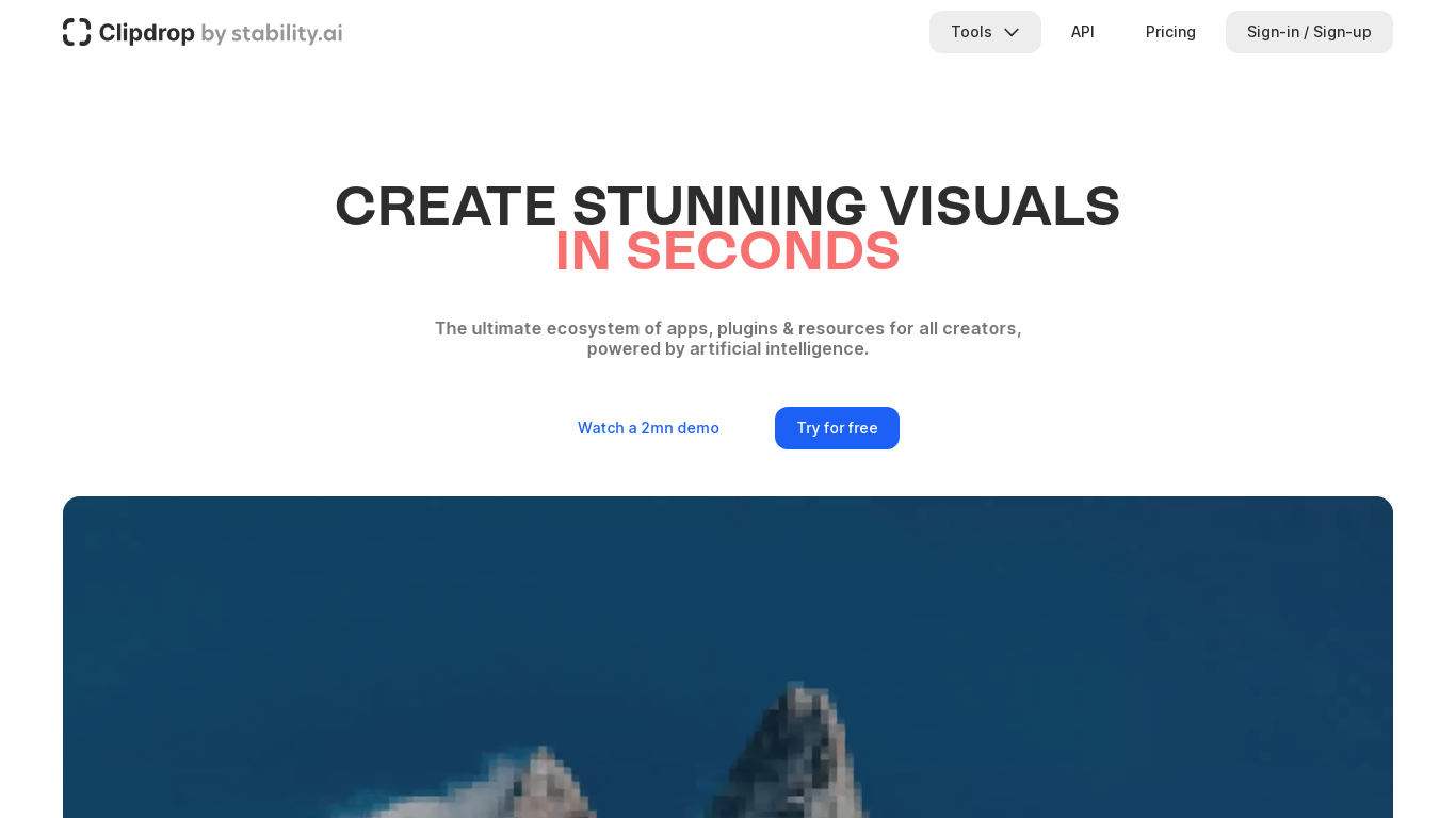 ClipDrop Demo | CREATE STUNNING VISUALS IN SECONDS - AI Demos