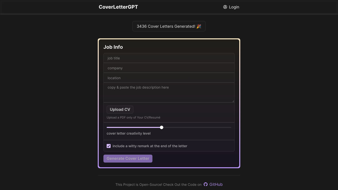 CoverLetterGPT image